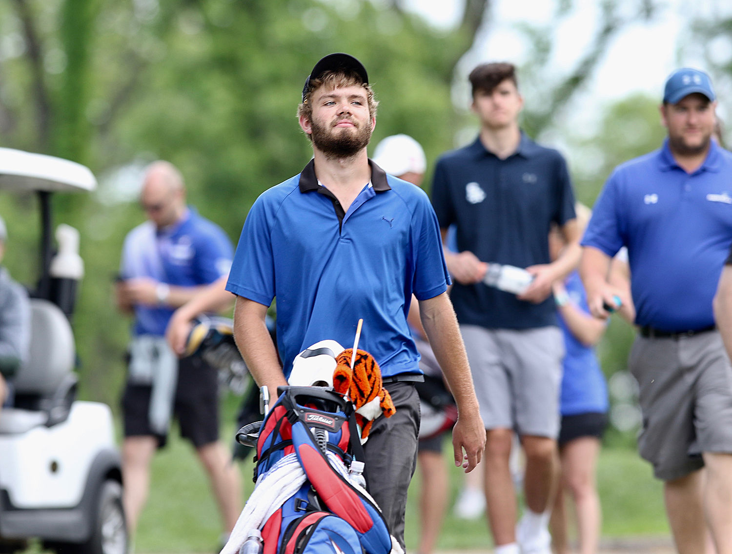 2019 WIAA state boys golf tournament | Merrill's Russell Dettmering walking to tee box